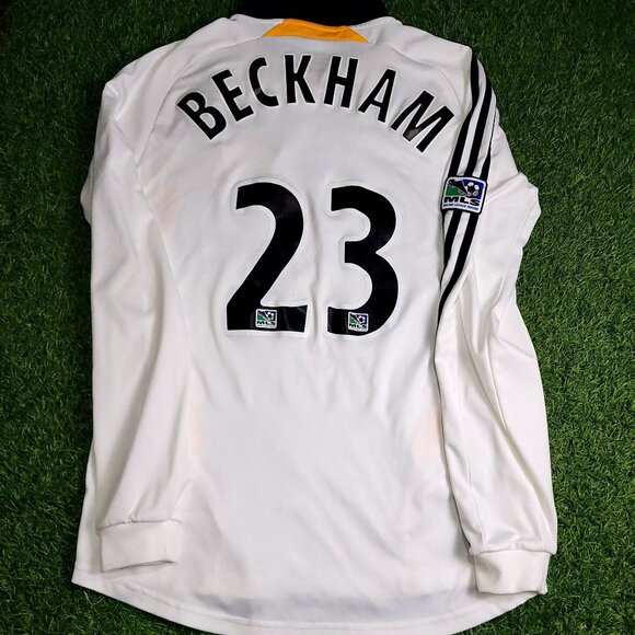 Beckham LA Galaxy DEBUT Player Issue Long Sleeve 2007 2008 Soccer Jersey Shirt M - Picture 1 of 9